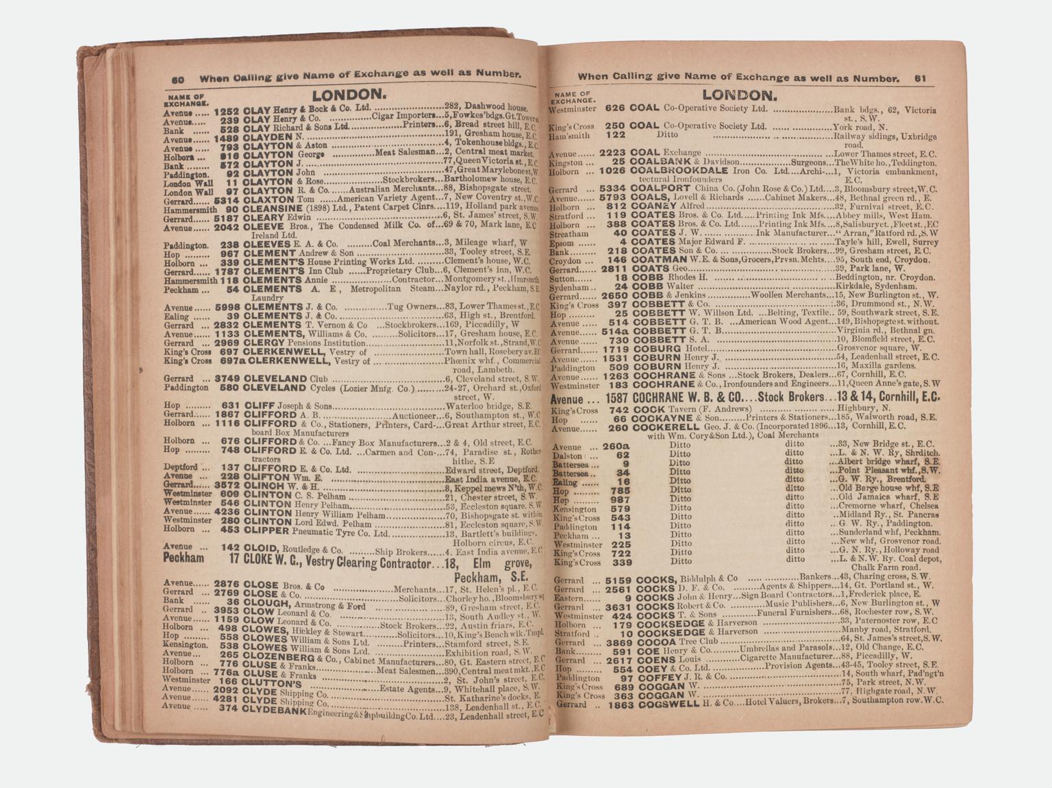 National Telephone Company directory, 1898-1899 (telephone directory)